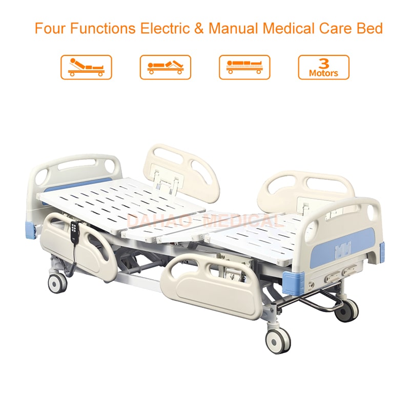 Four Functions 2 In 1 Manually and Electric Medical Care Bed
