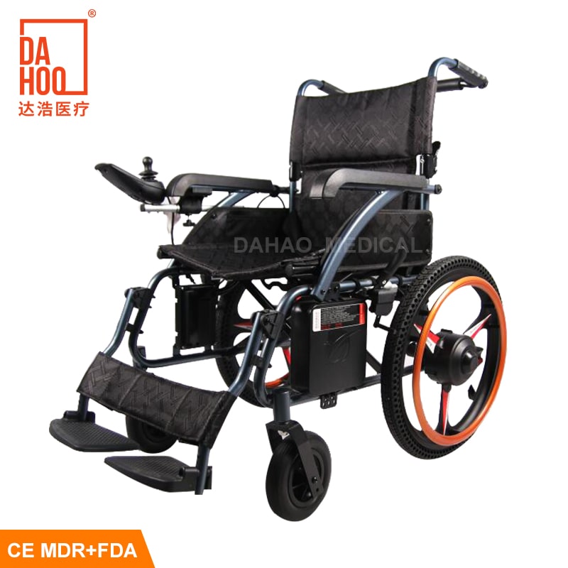 Sedia a rotelle elettrica manuale pieghevole a doppio uso in lega di alluminio
