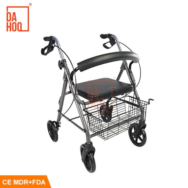 Elderly Aluminum Foldable Disabled Walker Rollator for Adults