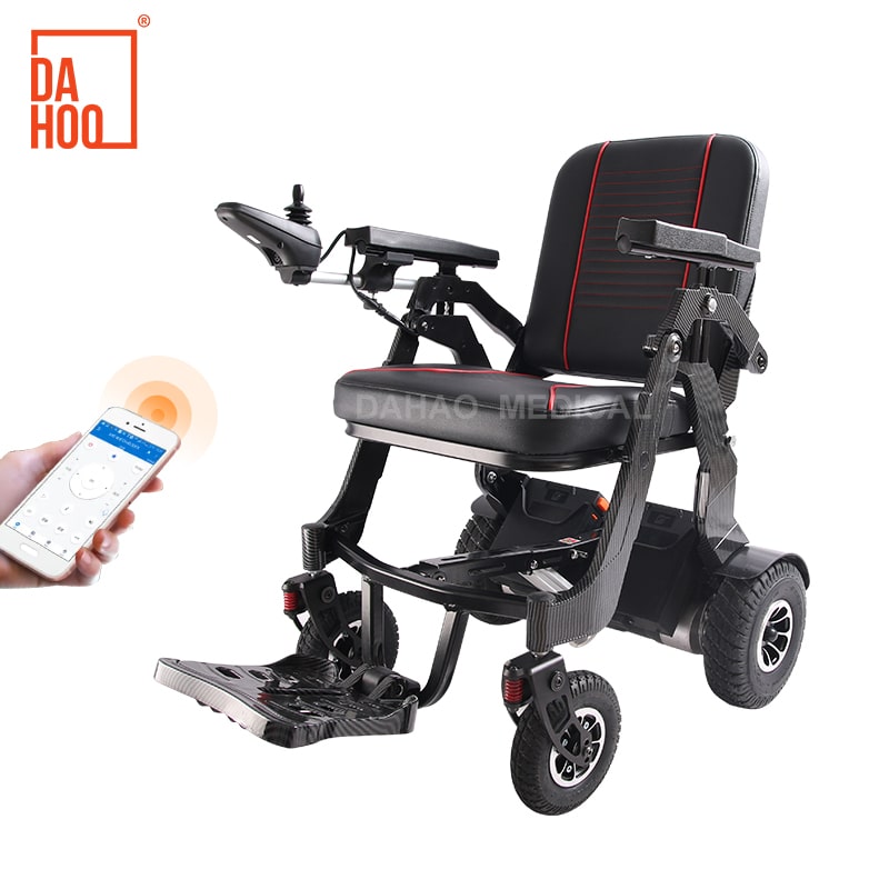 Multifunctional portable wheelchair trolley folding high back electric wheelchair