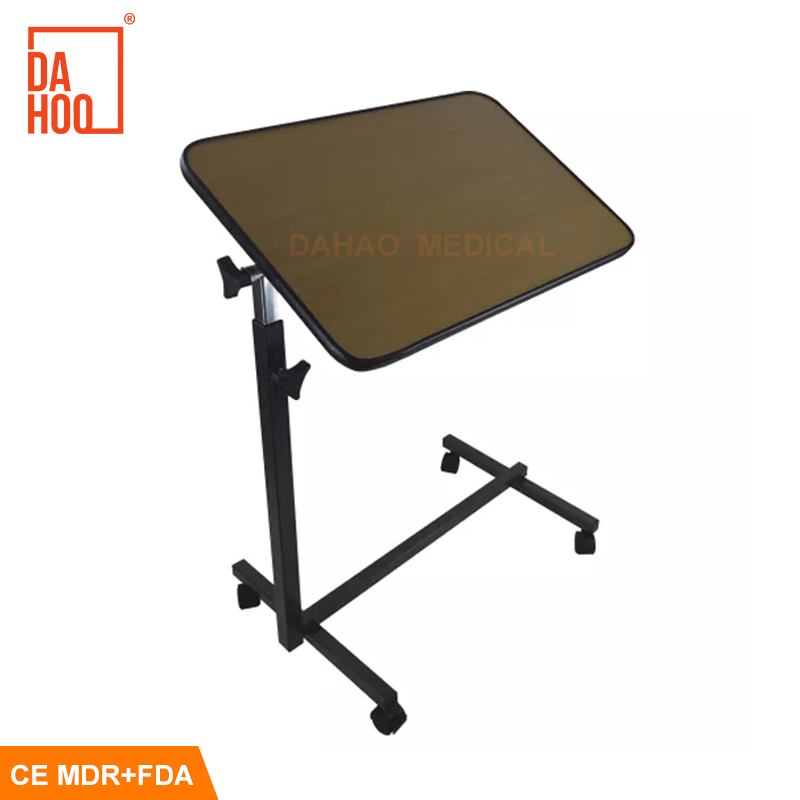 Adjustable bedside table folding over bed table hospital over bed table for home use