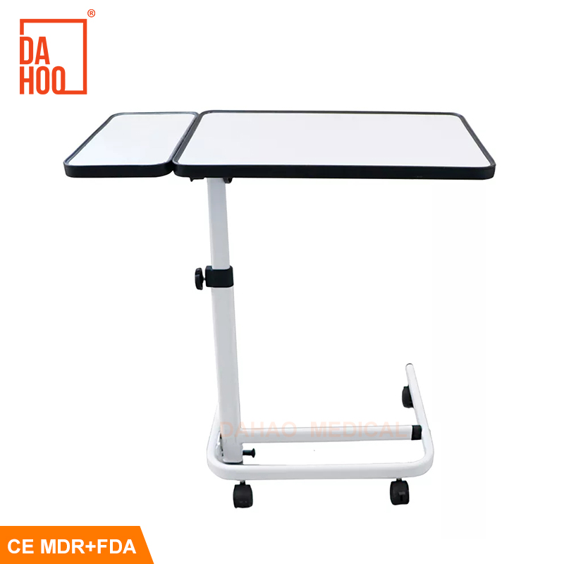 Hospital Medical Multipurpose Angle Adjustable Folding Overbed Table Hospital Adjustable Table