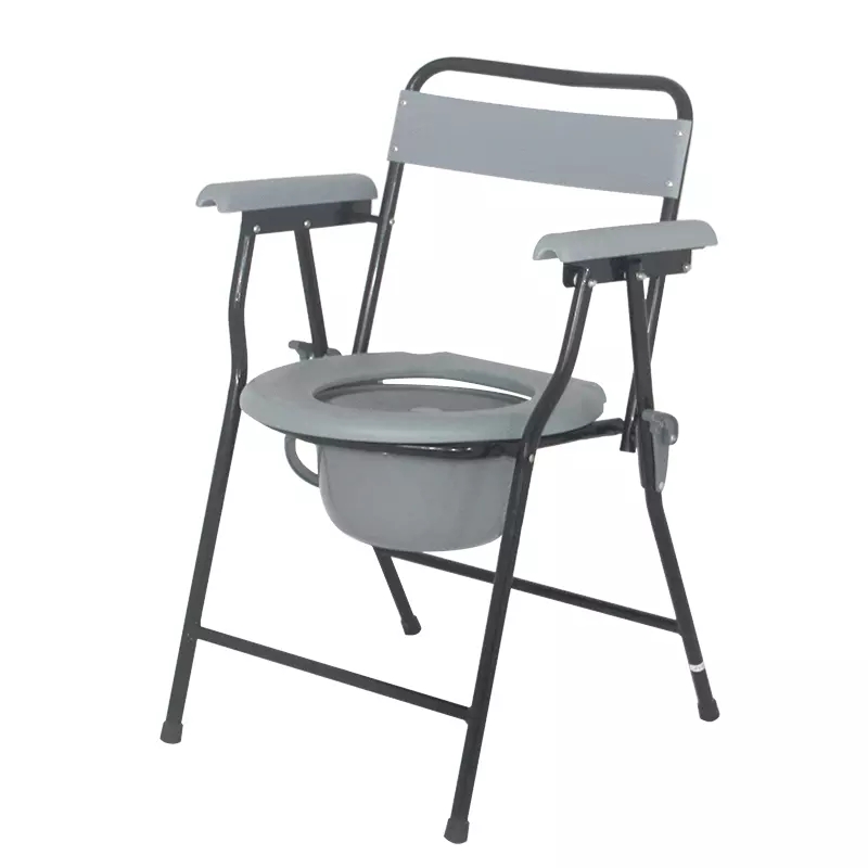 Elder Medical Safety Folding Adjustable Steel Commode Chair with Bedpan commode toilet chair