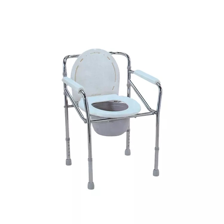 Elder Medical product Folding Adjustable Aluminum Commode Toilet Commode Chair With Bedpan