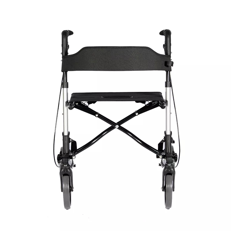 Double Folding Shopping Aluminum Rollator with 8-inch Wheels and Handles rollator lightweight