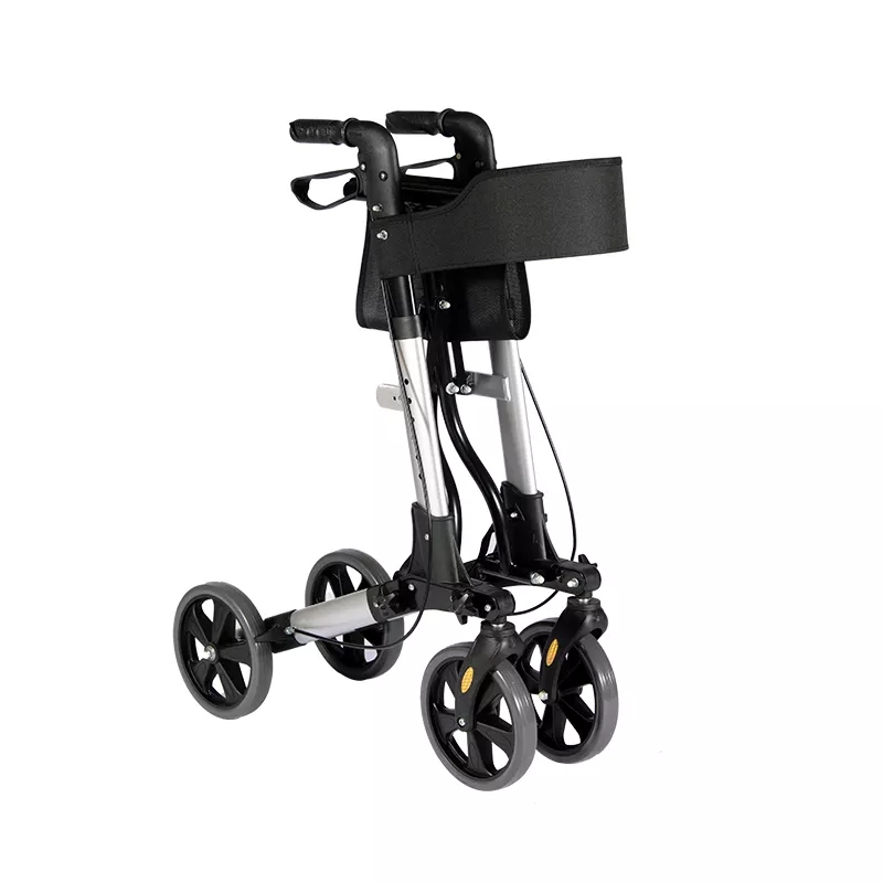 Double Folding Shopping Aluminum Rollator with 8-inch Wheels and Handles rollator lightweight