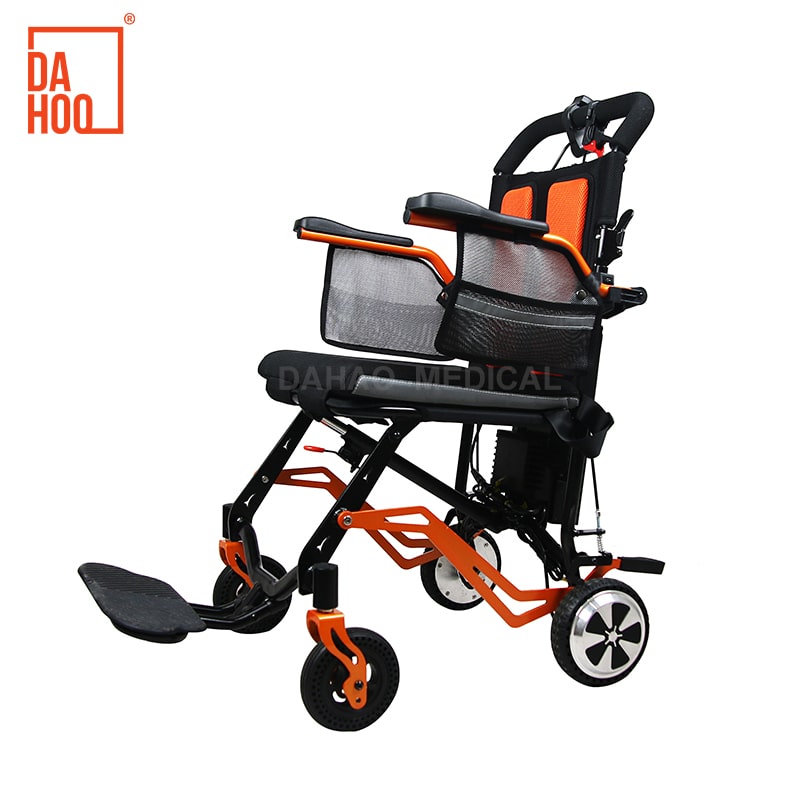 How does a foldable electric wheelchair fold