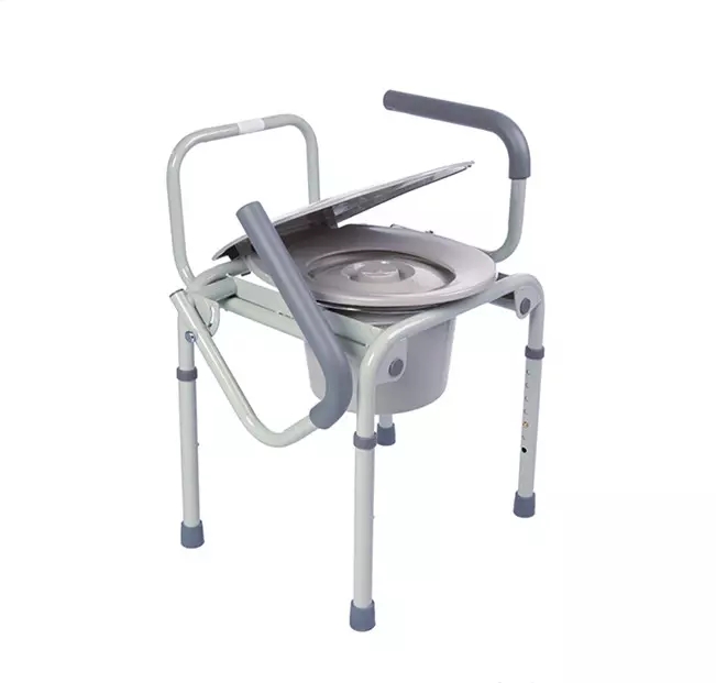 Hospital Adjustable Medical Portable Commode Chair Adult Toilet Chair With Drop-down Armrest adult folding commode potty