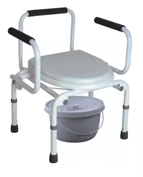 Hospital Adjustable Medical Portable Commode Chair Adult Toilet Chair With Drop-down Armrest adult folding commode potty