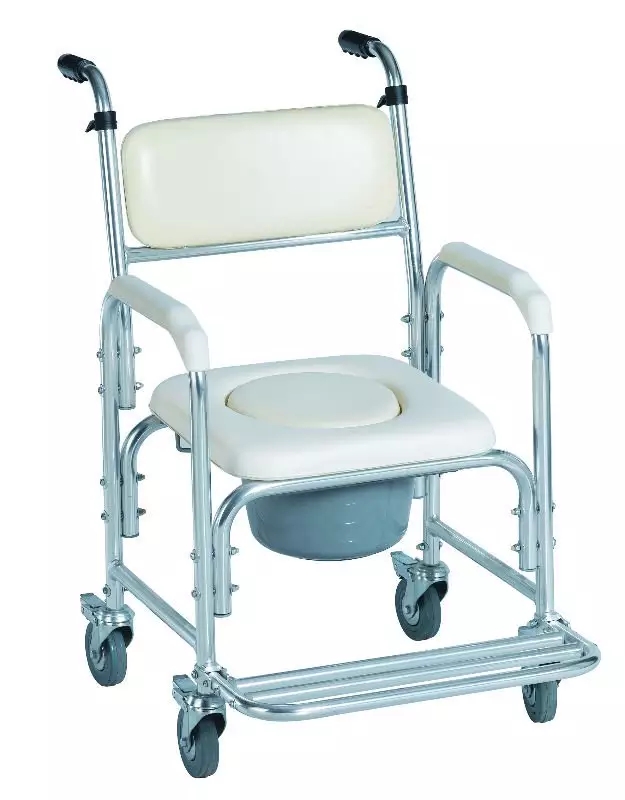 Wholesale Aluminum folding height adjustable commode chair for disable people commode toilet chair