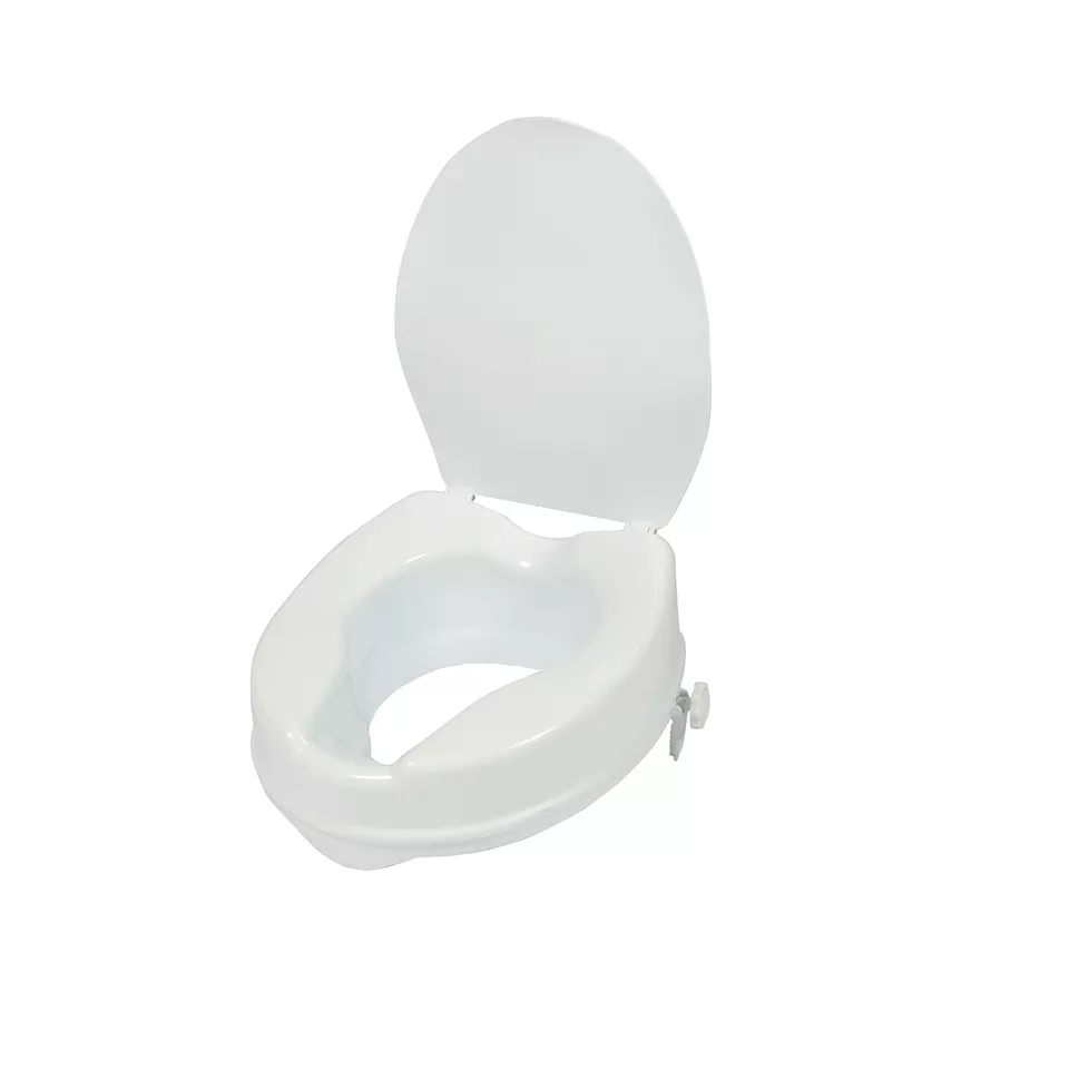 White Portable 4 Inch Raised Toilet Seat with Lid Fits Most Standard Toilets raised toilet seats for elderly