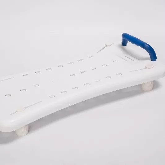 Home Use Adjustable Width Bathtub Board with Drainage Holes for Elderly Plastic bathtub shower board with handle