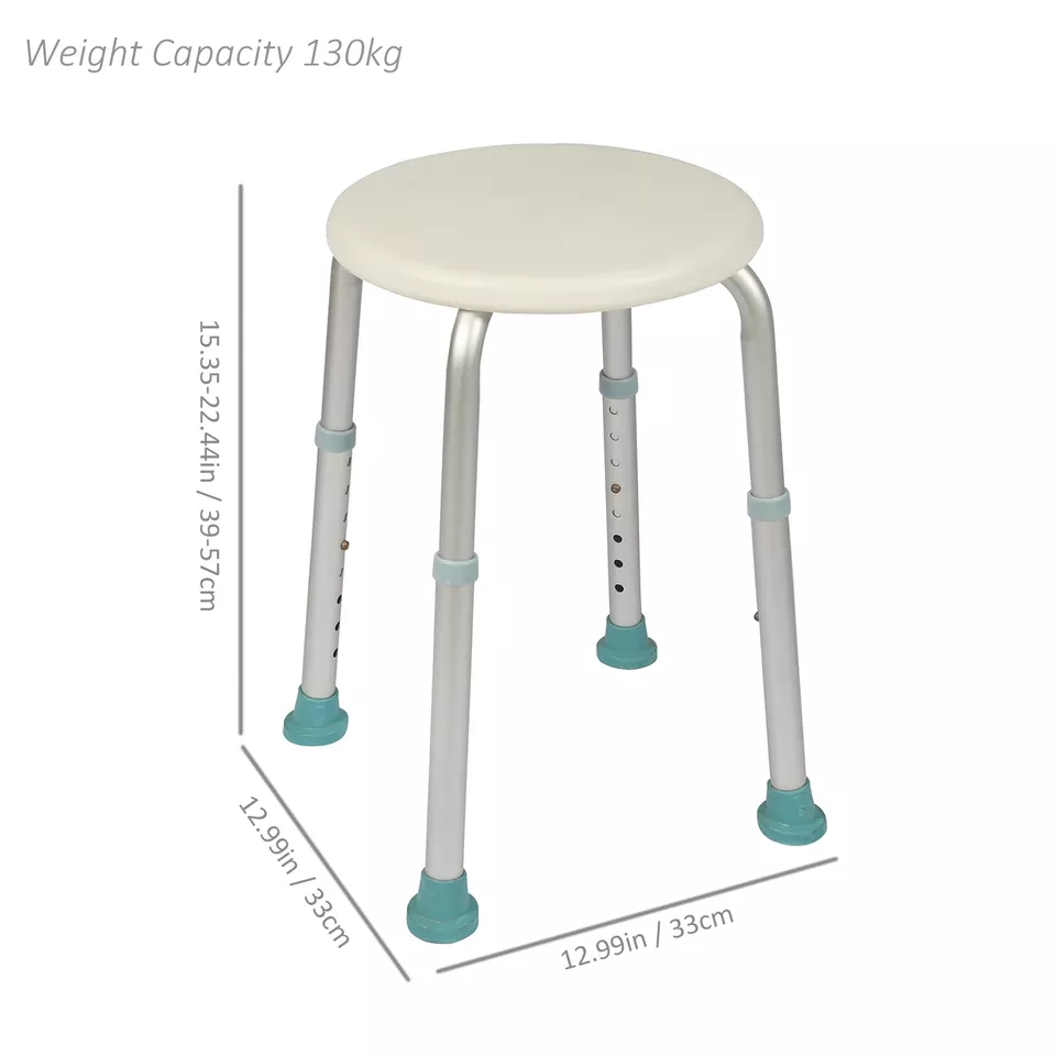 Tool-Free Assembly Adjustable Shower Stool Tub Chair With Anti-Skid Treatment
