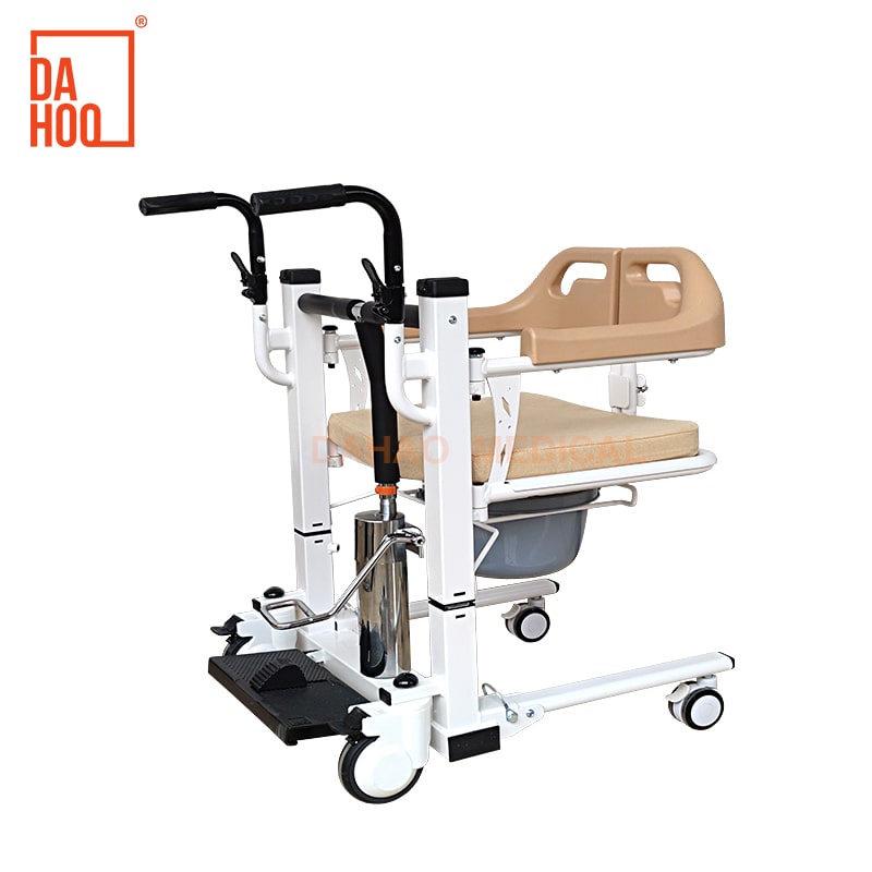 Adjustable Hydraulic Transfer Chair with Commode