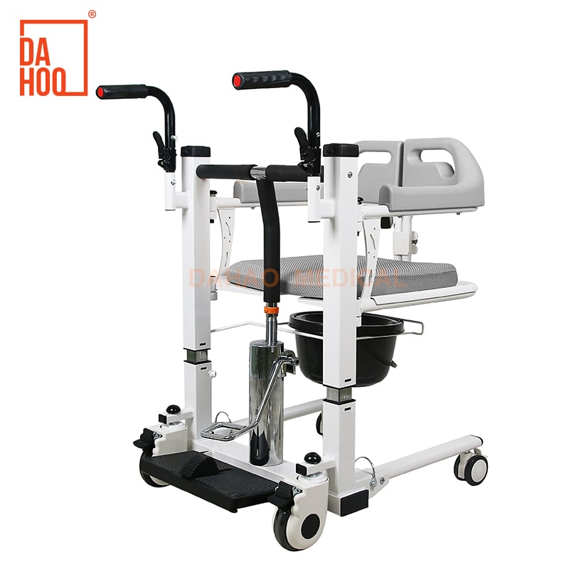 Adjustable Hydraulic Transfer Chair with Commode
