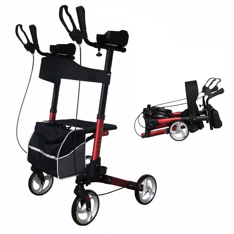 Supply Upright walker for 300lbs with Metal Wheels StandUp Folding