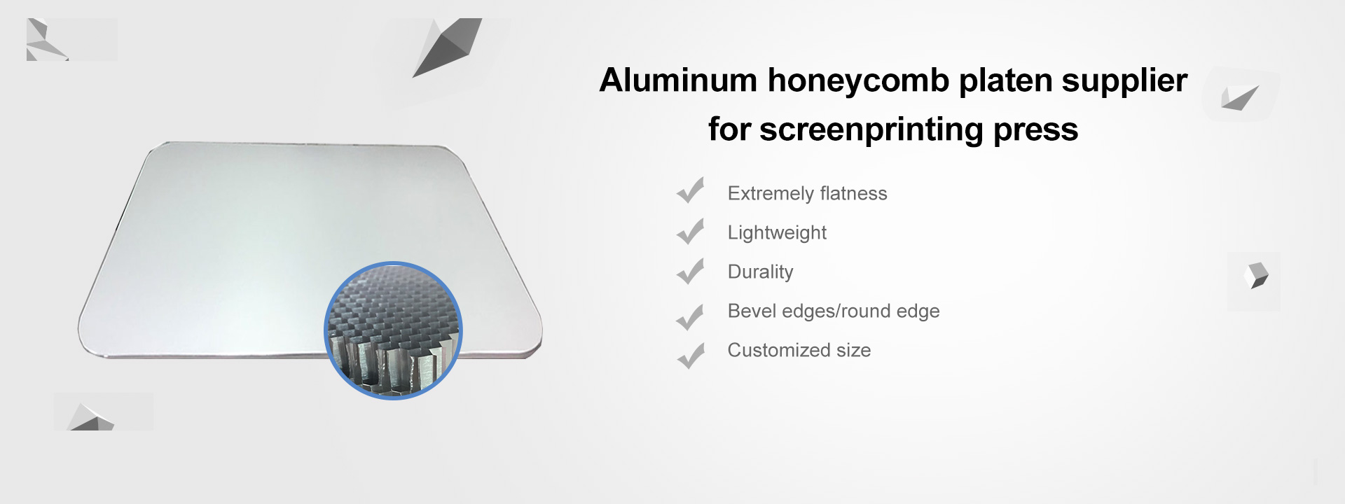 screenprinting aluminum honeycomb platen