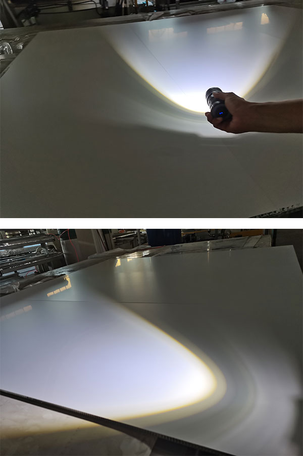 A test for smooth and flat of hpl honeycomb panel