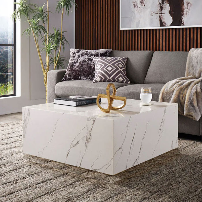 Modern coffee table marble honeycomb furniture