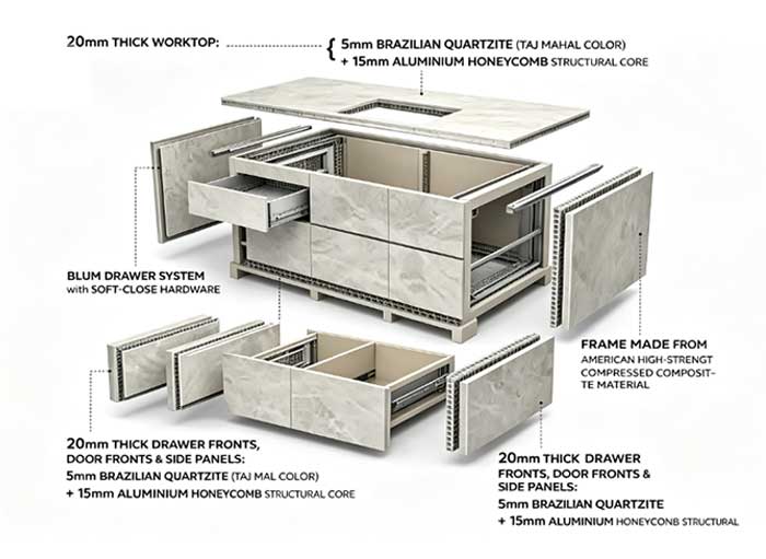 quartz honeycomb panel