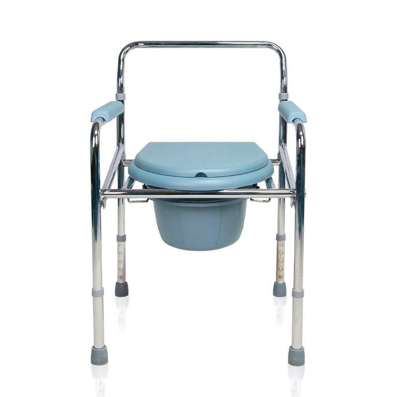 Steel Folding Height Adjustable Commode