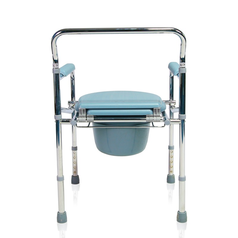 Steel Folding Height Adjustable Commode