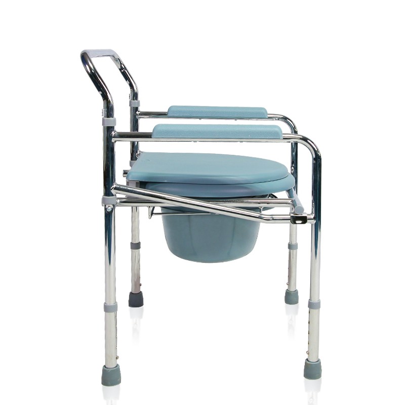Steel Folding Height Adjustable Commode
