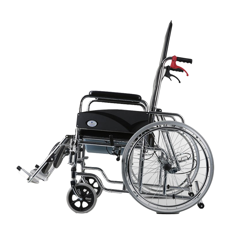 Supply Steel Reclining High Back Commode Wheelchair Factory Quotes OEM