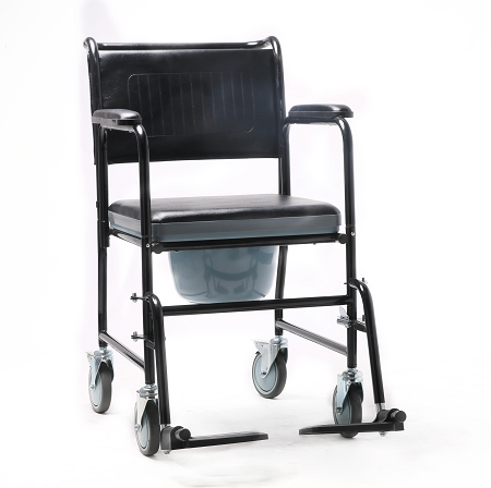 Medical Steel High Strength Commode Wheelchair
