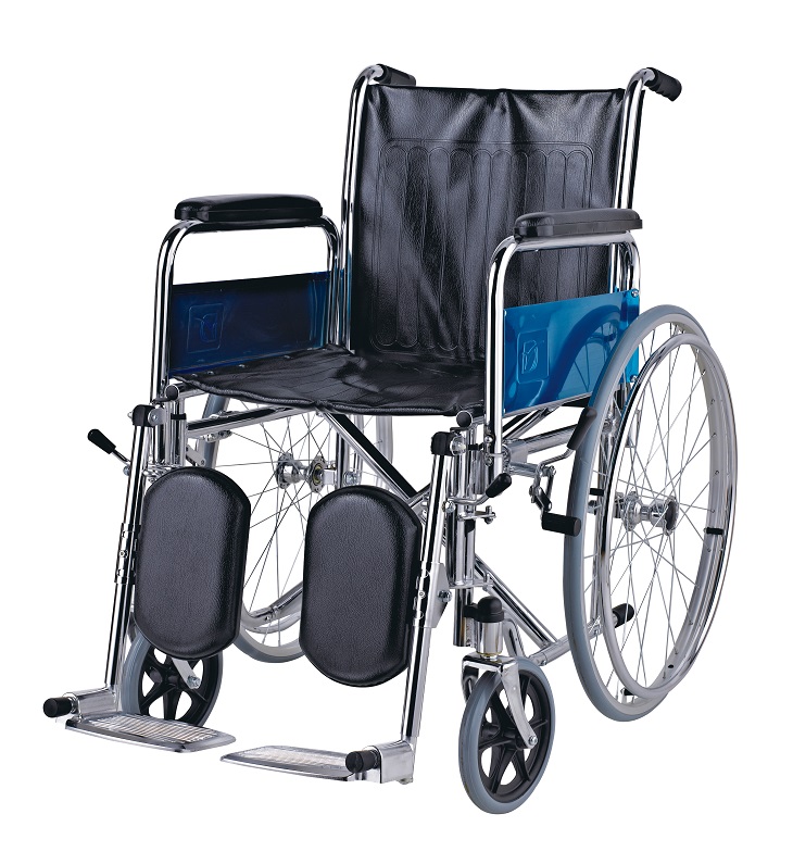 Медицинская портативная стальная инвалидная коляска с ручным управлением