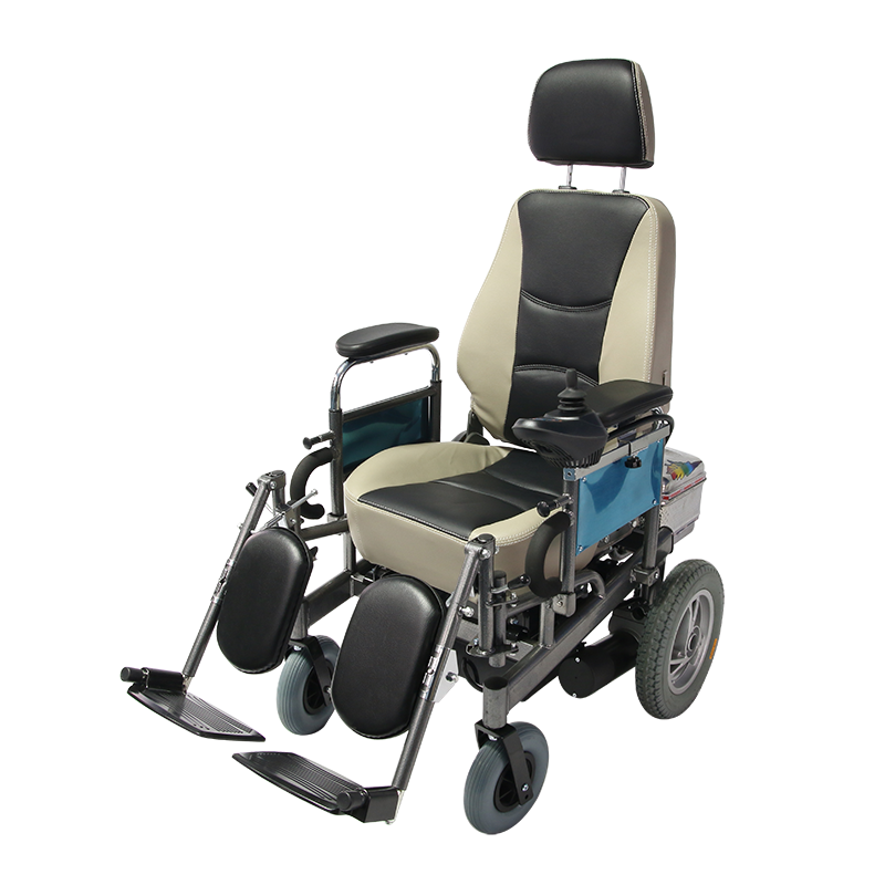 Cadeira de rodas elétrica dobrável com encosto alto médico