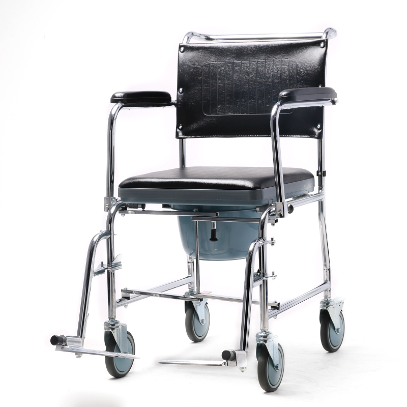Medical Steel High Strength Commode Wheelchair