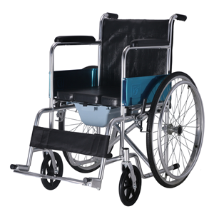 Silla de ruedas portátil de aluminio con inodoro para ancianos