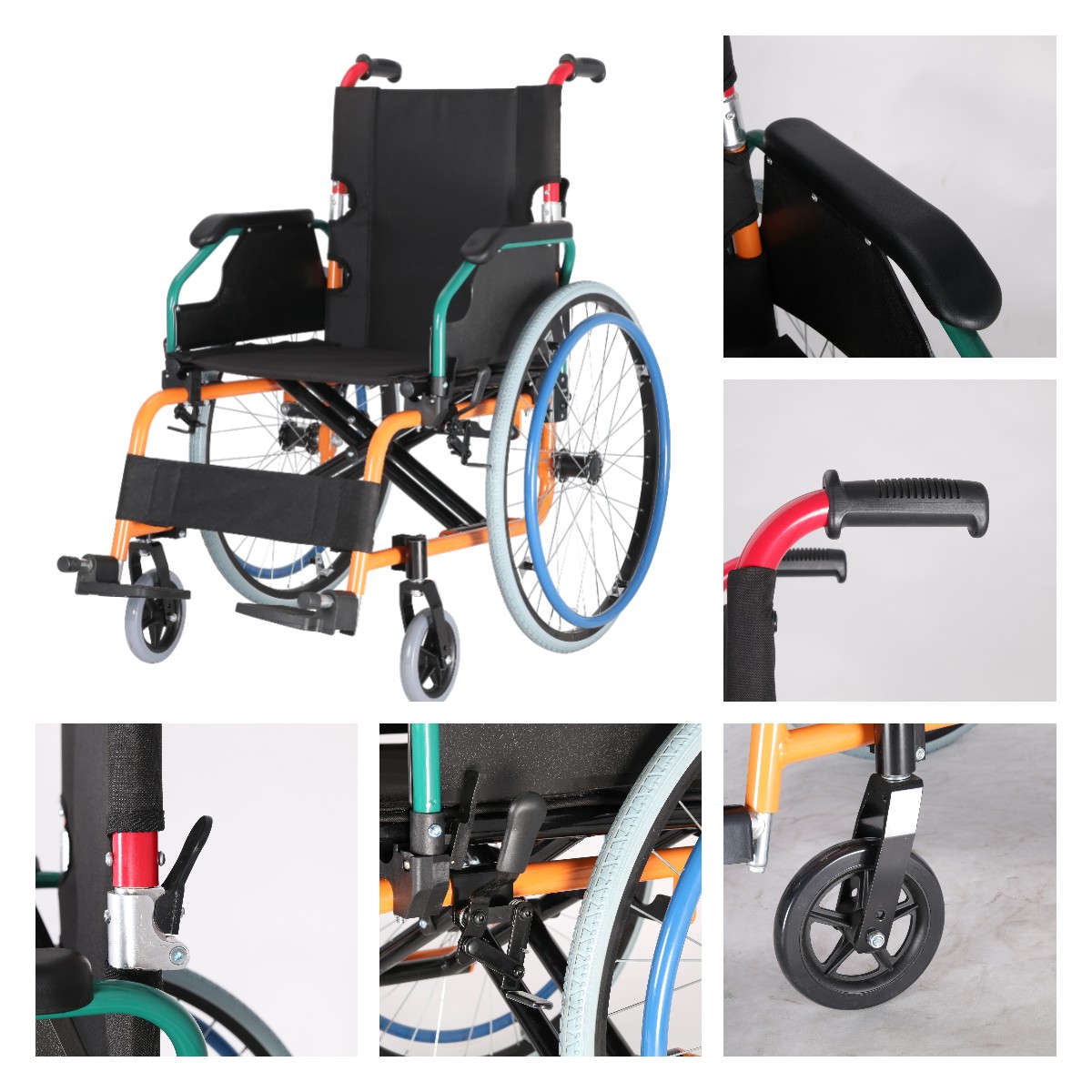 aluminum manual wheelchair for seniors