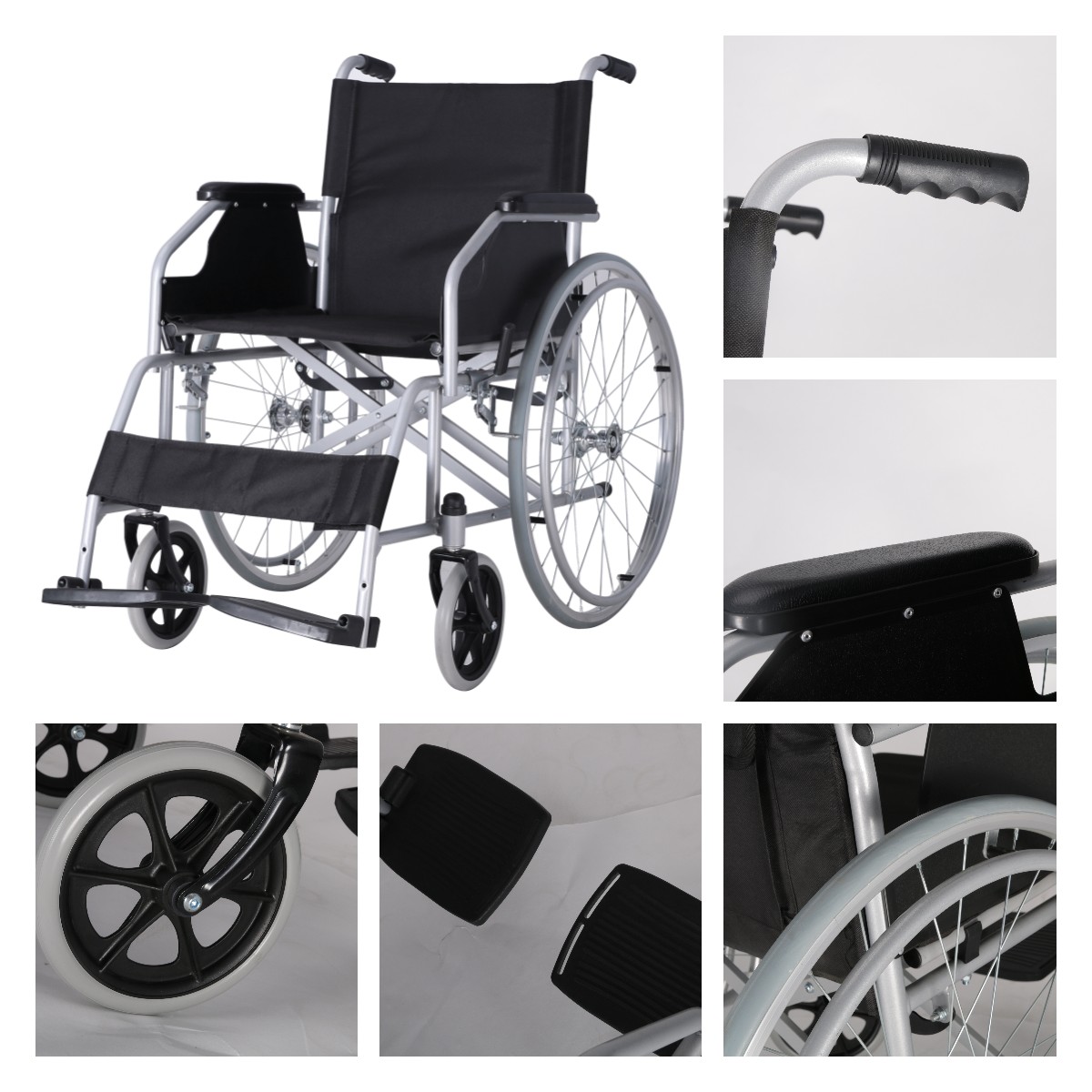 steel manual wheelchair for elderly