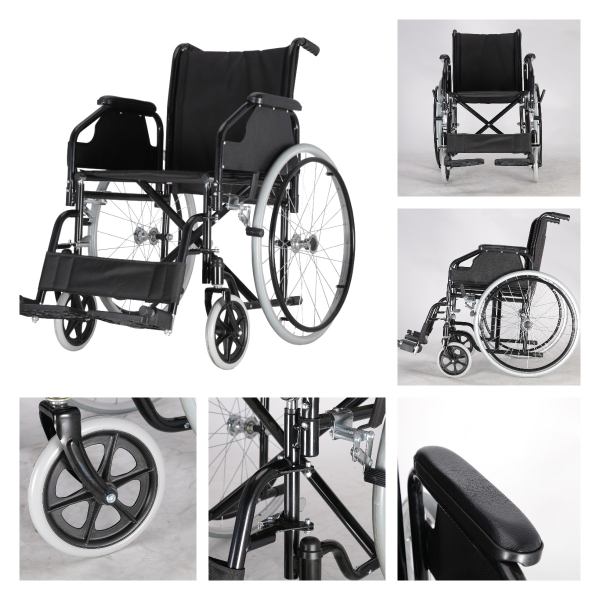 folding steel manual wheelchair