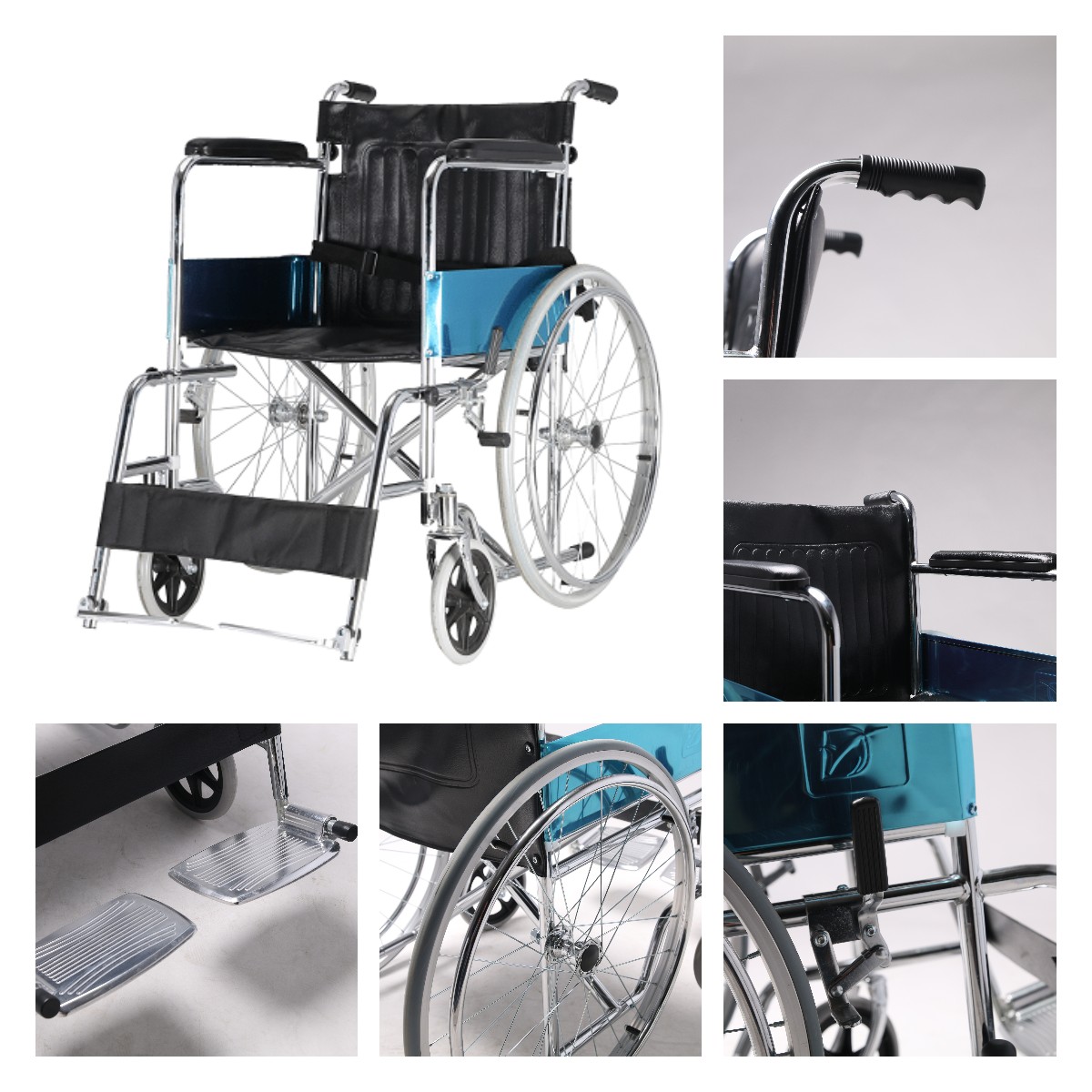 steel manual wheelchair for disabled