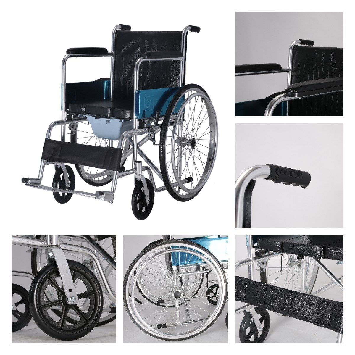 aluminium commode wheelchair