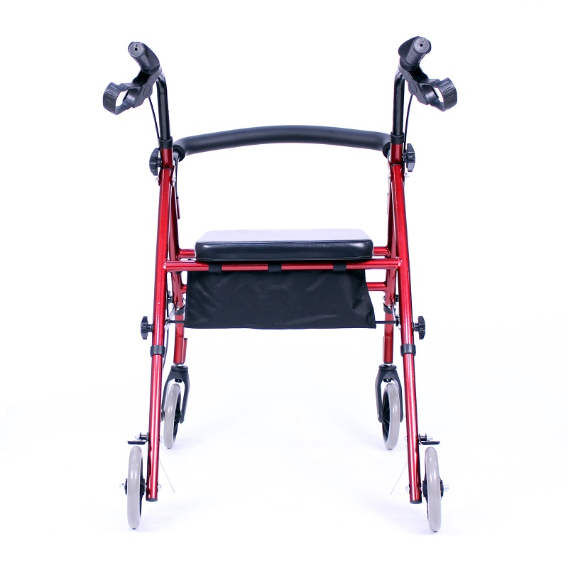 Wheelchair factory wholesale aluminum walking aid disabled adult folding rollator walker with seat