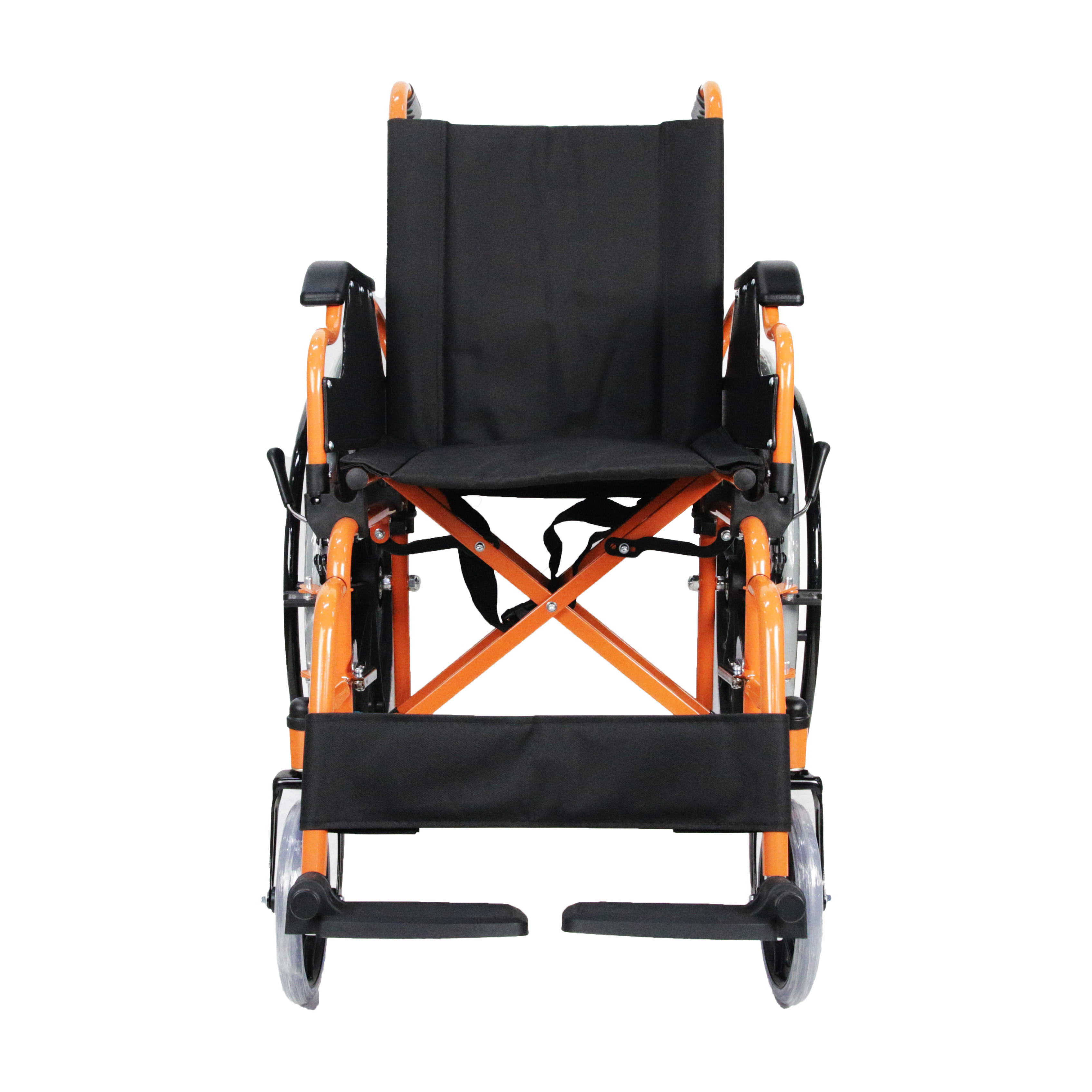 New arrivals Power coated steel frame folding wheelchair Flip back armrest /Detachable legrest standard wheelchair
