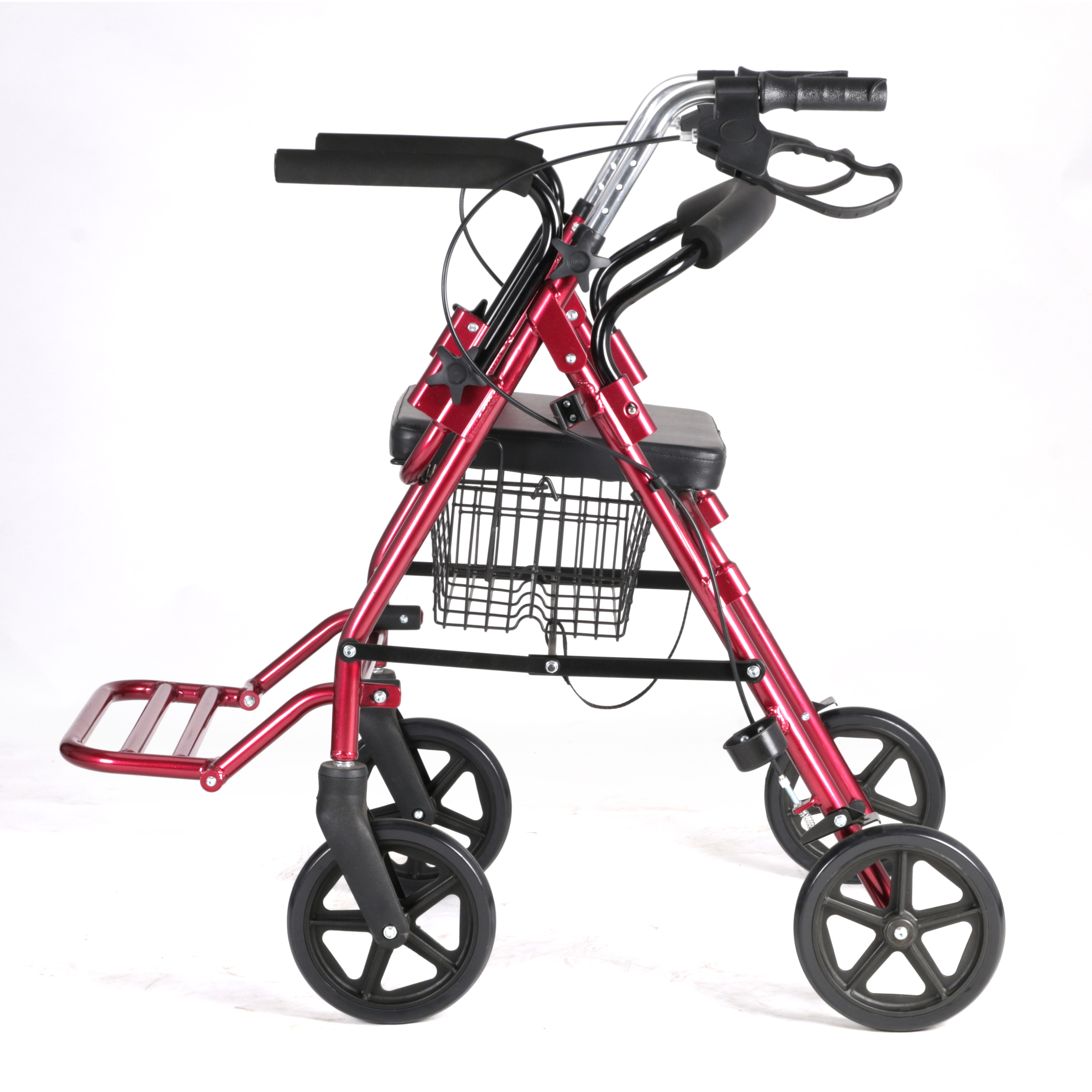 Suitable for the elderly walking aid wheelchair Auxiliary handrail and auxiliary foot folding rollator walker