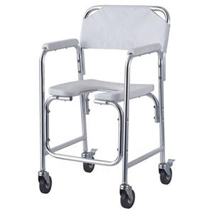 Chaise d'aisance en aluminium avec roulettes