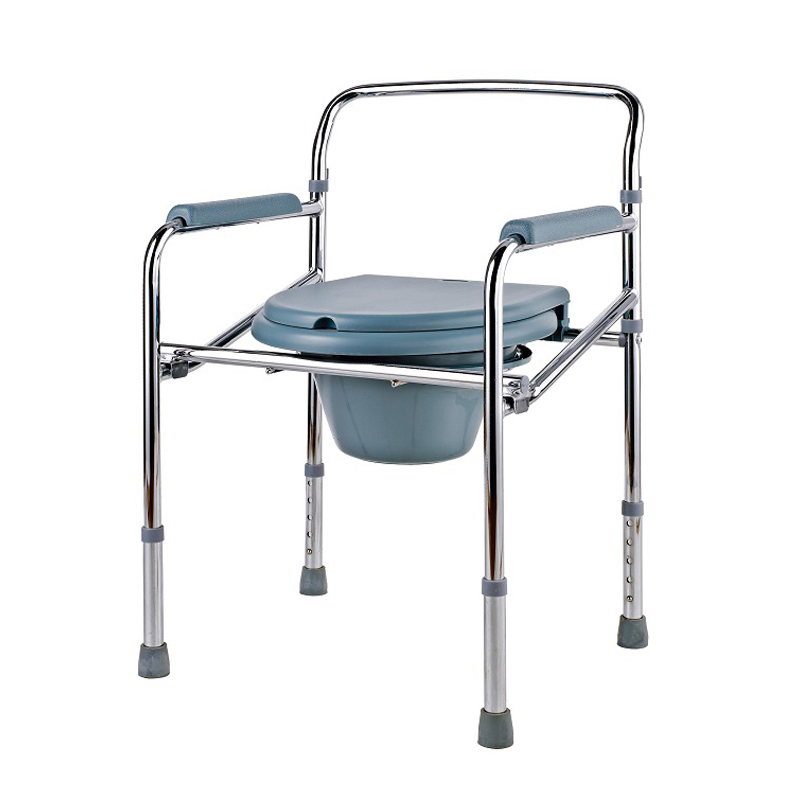 Steel Folding Height Adjustable Commode