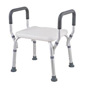 China Home medica Aluminium frame Square seat with armrest Height adjustable device shower chair for elderly