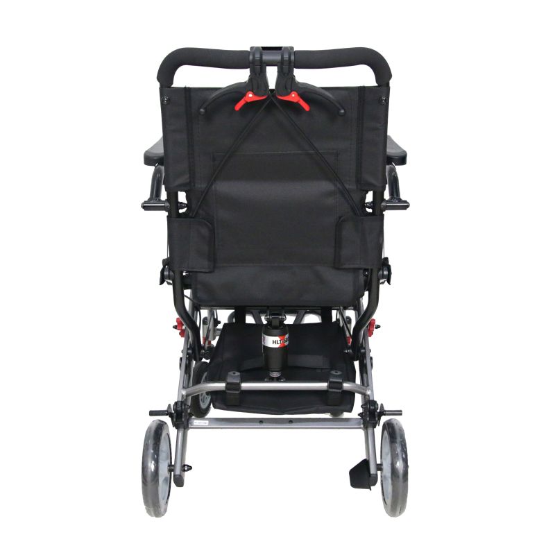 Fauteuil roulant de transport portable de haute qualité avec cadre en alliage d'aluminium et pneus en nid d'abeille
