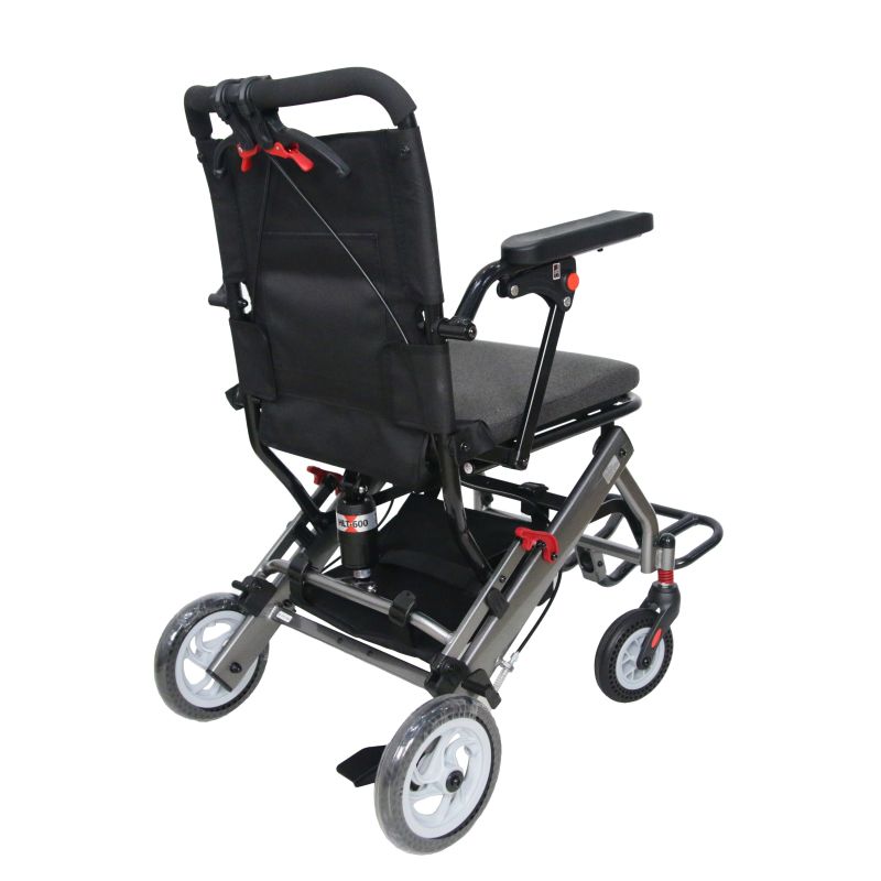 Fauteuil roulant de transport portable de haute qualité avec cadre en alliage d'aluminium et pneus en nid d'abeille