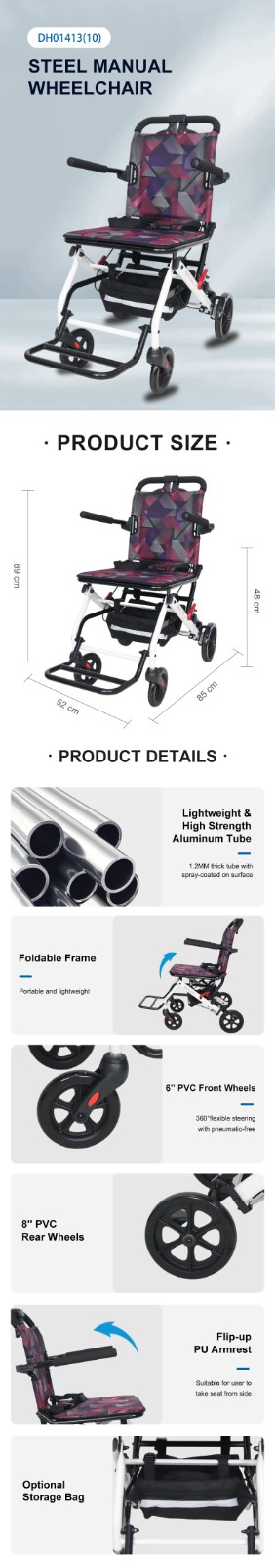 steel frame manual wheelchair