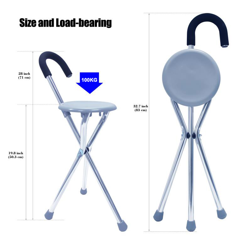 lightweight folding walking stick seat