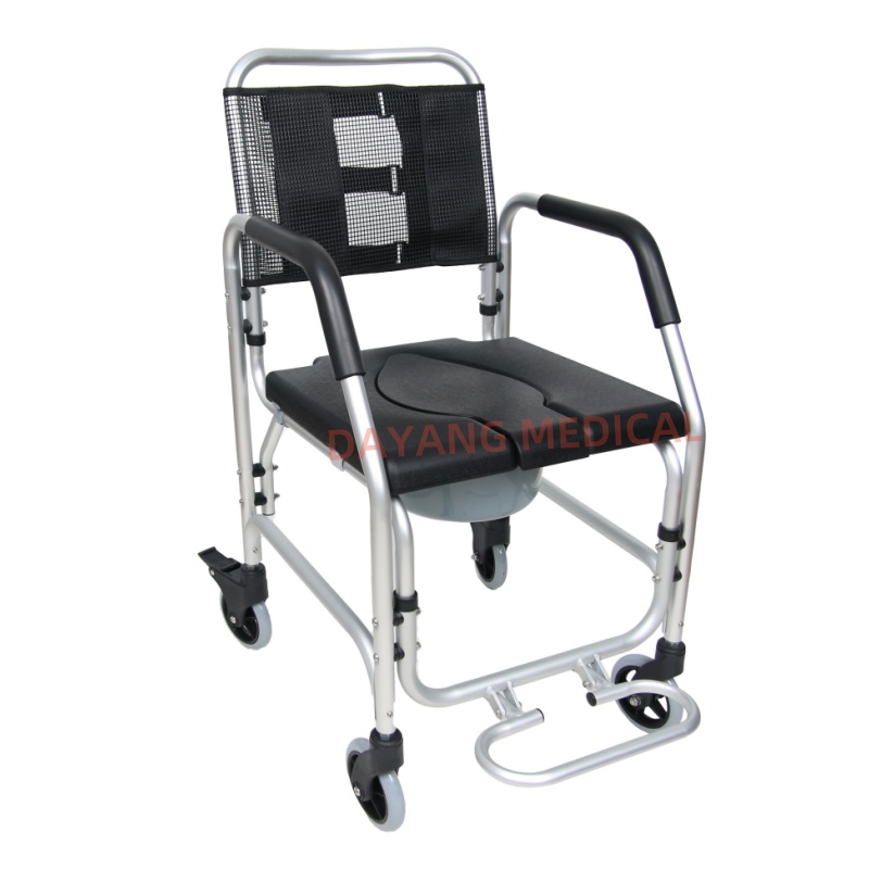 Ergonomic Aluminum Shower Commode Chair