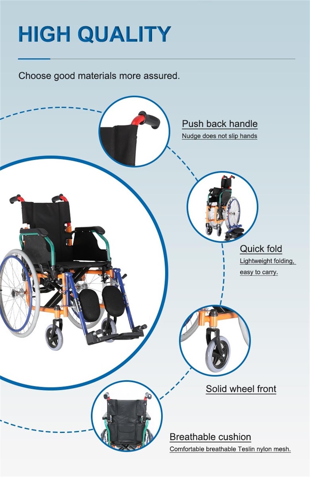 steel pediatric wheelchair